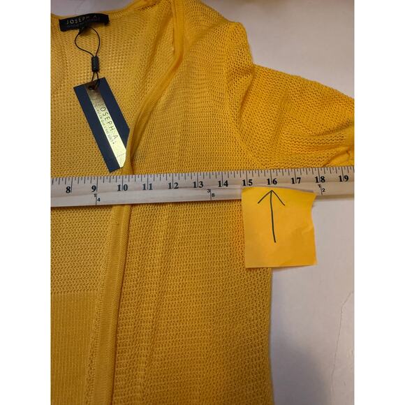 Joseph A. Daffodil Yellow Cardigan Medium | Open Knit Lightweight Layering - Picture 5 of 9